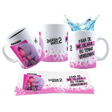 Imagem de Caneca 325ml Divertidamente 2 Personagens Frases Ansiedade - LARANJA E