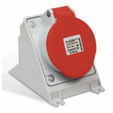 Imagem de Tomada Steck Industrial De Sobrepor Newkon 3P+T 32A 380/440V N-4206 Ve