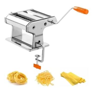 Imagem de Máquina Fazer Macarrão Massas Manual Caseiro Abrir Fresca - Bc Bora Co