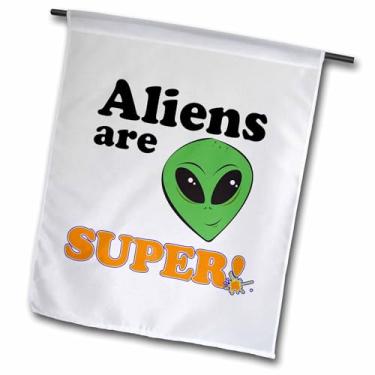 Imagem de 3dRose Funny Aliens are Super Design - Bandeira de jardim, 30,48 x 45,72 cm
