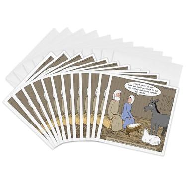 Imagem de 3dRose Rich Diesslin - Animais de Presépio - Cartões comemorativos, 15 x 15 cm, Conjunto de 12 (gc_2826_2)