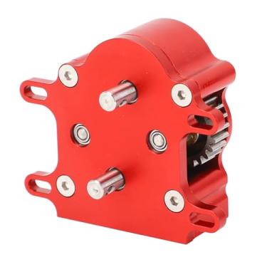 Imagem de Caixa de Engrenagens do Carro Rc, Conjunto Externo Duplo da Caixa de Transmissão do Motor do Rotor Com Placa do Patim para a Esteira Rolante da Escala Scx10 1/10 (Vermelho)