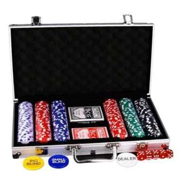 Imagem de VQP 300 fichas de pôquer, conjunto de fichas de pôquer de cassino, conjuntos de pôquer com caixa de alumínio, fichas de pôquer profissionais para jogos de azar Blackjack Texas Holdem (11,5 g)
