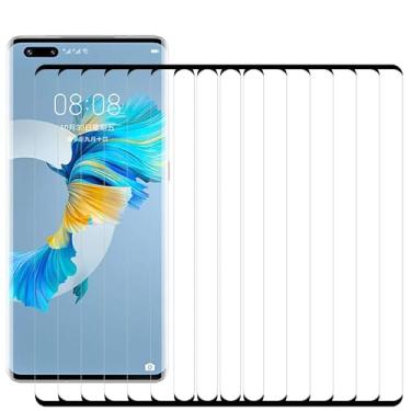 Imagem de HUANGYUNCHAO protetor de tela Para Huawei Mate 40 Pro+ 25 PCs 9H 3D HD Filme de vidro temperado com borda curva Flim de tela