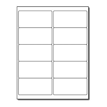 Imagem de Etiquetas brancas removíveis - Tamanho de envio 5 cm x 10 cm - 10 por folha - para impressoras a jato de tinta/laser - 25 folhas / 250 etiquetas