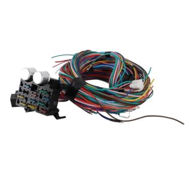 Imagem de Kit de Chicote de Fiação de 12 Circuitos, Chicote de Fios de Fusível Automotivo Universal Resistente Ao Calor para Ratos, Carros de Areia, Hot Rods Com Guia de Instalação