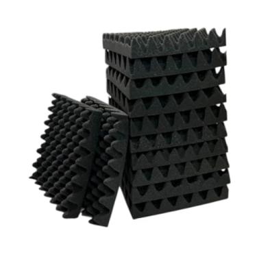 Imagem de Esquirla 12 peças painéis acústicos painéis de espuma acústica suprimentos à prova de som redução de ruído painéis de espuma à prova de som para estúdio, com Suporte Pegajoso