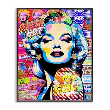Imagem de Stupell Industries Arte de parede giclée emoldurada Marilyn estilo pop Groovy por Jess Stempel, moldura preta, 61 x 76 cm