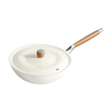 Imagem de ＫＬＫＣＭＳ Frigideira antiaderente Frigideira funda antiaderente 28cm com tampa Frigideira multiuso com revestimento de superfície lisa para fervura elétrica