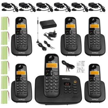 Imagem de Kit Telefone TS 3130 Com 5 Ramal bina e entrada chip celular - Intelbr