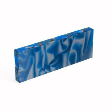 Imagem de Tala em acrilico para cabo de faca 10mm 15 x 5cm azul/branco - CPV