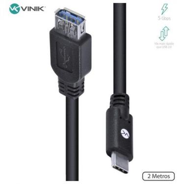Imagem de Cabo usb tipo c para extensor usb a femea v3.2 gen1 5gbps 2 metros - c