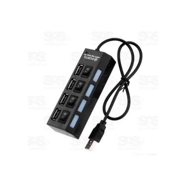 Imagem de Hub USB com 4 Portas e Botão Liga/Desliga - HB-04 - Multcomercial