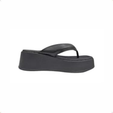Imagem de Tamanco Feminino Beira Rio Plataforma Leve Chinelo Dedo, Preto, 36