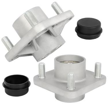 Imagem de FAHKNS Pacote com 2 conjuntos de cubo de roda dianteira de carrinho de golfe de alumínio para Club Car DS e Precedent 2003.5-up e Tempo 2018-Up carrinhos de golfe a gás e elétrico, substitui OEM #