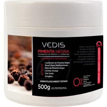 Imagem de Creme Massagem Pimenta Negra com Liquibeads Base Free 500 G, Vedis Cosméticos