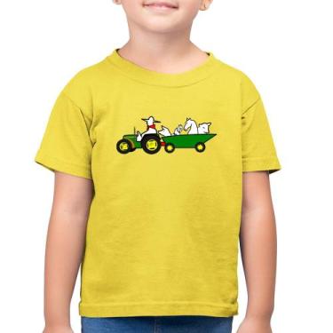 Imagem de Camiseta Algodão Infantil Fazendeiro - Foca na Moda, Amarelo canário, 