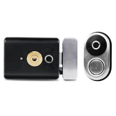 Imagem de Fechadura Eletronica Digital Biometrica Com Chave WF-14B GTA Tech