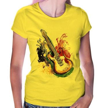 Imagem de Baby Look Guitarra Reggae - Foca na Moda, Amarelo, P