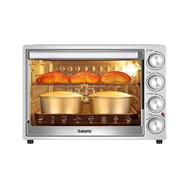Imagem de Mini fornos de cozimento de 40 litros de grande capacidade para uso doméstico, pequeno forno elétrico multifuncional prata 1500W estético e prático