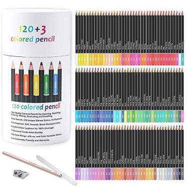 Imagem de Lápis Coloridos, Conjunto de 120 Cores, Artistas Soft Core com Cor Vibrante, Ideal para Desenho Esboço Sombra, Lápis de Coloração para Adultos Iniciantes crianças