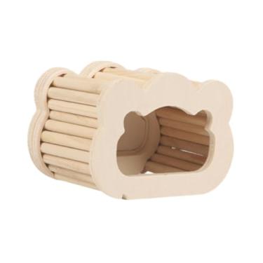 Imagem de Bothyi Hamster Wooden House Habitat Decor de decoração Atividade Abrigo Acessório da gaiola sala Hideaway para correr descanso Explorando a brincadeira Hide