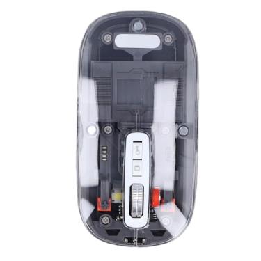 Imagem de Mouse Sem Fio, Mouse de Jogos Transparentes Com Receptor USB, Ergonômico Sem Fio, Modo 3 2,4 GHz BT1 BT2, 3 DPI Ajustável, para Tablet para Laptop para PC (Cinza)