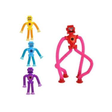 Imagem de Robô Cartoon Pop Tube com Ventosa - Gruda gruda - 52TOYS, 1 unidade