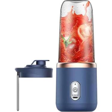 Imagem de Liquidificador Portátil Recarregável USB, 380ml, Azul, Mini Mixer para Sucos e Vitaminas
