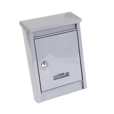 Imagem de Generic Caixa de correio pendurada na parede Caixa de correio ao ar livre Caixa comercial de sugestão de sugestão do vento para o escritório da porta da, Cinza