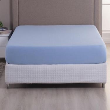 Imagem de Lençol Avulso Solteiro Malha 100% algodão c/ Elástico - Malucassim, Az