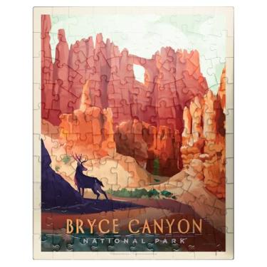 Imagem de Bryce Canyon National Park: Mule Deer, pôster vintage - Quebra-cabeça premium de 100 peças para adultos