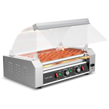 Imagem de Máquina de Salsicha Profissional em Aço Inoxidável até 24 Unidades, 1200W, 110v, LECON CHEF, Prateado