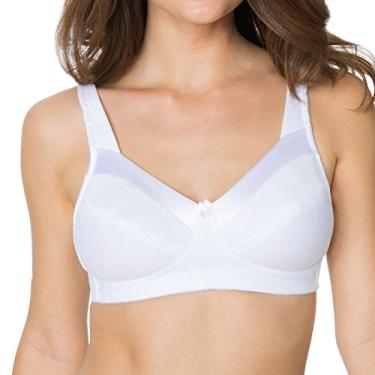 Imagem de Fruit of the Loom Sutiã feminino de algodão sem aro com costura macia e acabamento acetinado, Branco, 38D