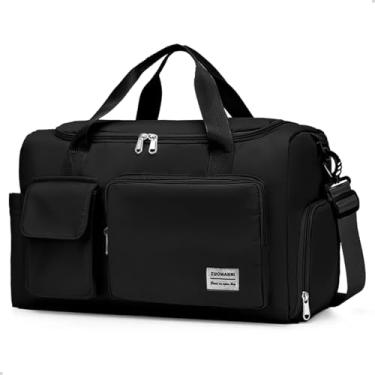 Imagem de Mala Bolsa de Mão Ombro Feminina para Viagem Grande Espaçosa (PRETO)