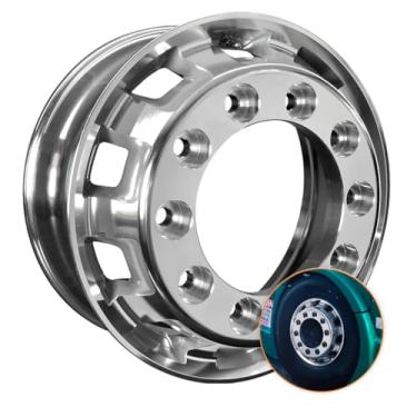 Imagem de Roda de Alumínio GT5 para Caminhão, Aro 22,5 x 8,25, Modelo Copa Truck, Italspeed