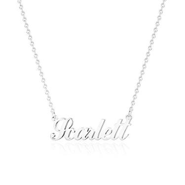 Imagem de Hidepoo Colar com nome personalizado – Colar com pingente de nome de aço inoxidável, corrente delicada com nome de letra, joias personalizadas, presentes para mulheres, Metal