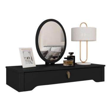 Imagem de Penteadeira Suspensa Com Espelho Paola Preto Fosco - Móveis Arapongas 