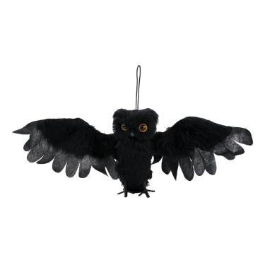 Imagem de Enfeite coruja decor de salem som luz movimento halloween