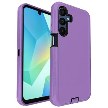 Imagem de Aliruke Capa para celular Samsung Galaxy A16 5G, proteção contra quedas de 3 camadas de 4,9 m, com capa à prova de poeira, capa protetora resistente à prova de choque, roxa