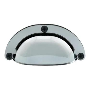 Imagem de Puxador Móveis Retrô Concha Metal Pequena Colonial Cromado