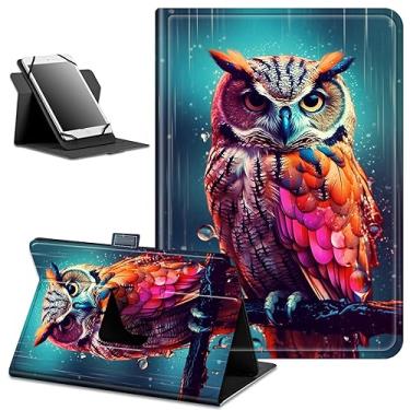 Imagem de Para Walmart Onn Tablet Pro 2023 de 10,4 polegadas (modelo: 100110603) Capa protetora inteligente com rotação de 360 graus para tablet Walmart Onn Pro de 10,4 polegadas - coruja colorida