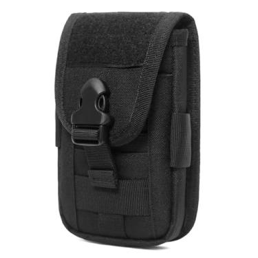 Imagem de TRIWONDER Tactical MOLLE Coldre Army Mobile Phone Belt Pouch EDC, kit de acessórios de transporte, bolsa de cintura, coldre para celular (preto)