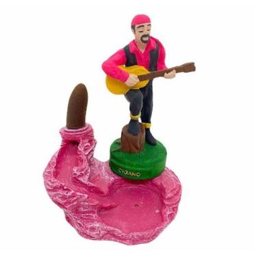 Imagem de Incensário cascata Cigano rosa 13 cm resina - Lua Mística - 100% Origi