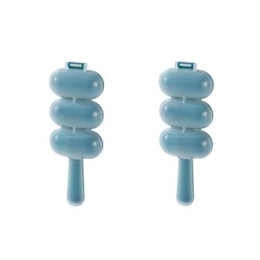 Imagem de 2 peças de máquina de bola de arroz azul - agite e molde bolas de arroz, pratos de sushi e kit faça você mesmo, ferramentas de cozinha em forma de bola, pratos especiais para fazer mochi de arroz de