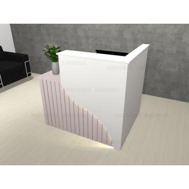 Imagem de Balcão Orgânico Ripado Loja Atendimento Recepção Rosa Milk Shake e Bra