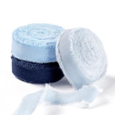 Imagem de FAKILO Fita de algodão rústico natural com borda desgastada, fita 100% algodão 5/20.3 cm x 18yds para buquês de casamento vintage, convites, chá de bebê, embrulho de presente, artesanato DIY