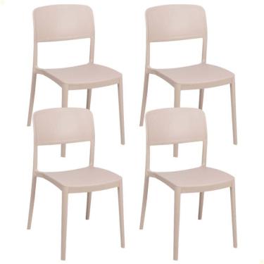 Imagem de Kit 4 Cadeiras Tramontina Marta em Polipropileno Areia 92094120
