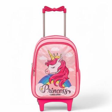 Imagem de Mochila Rodinha Infantil Escolar Feminina Reforçada Menina Cristal Gra