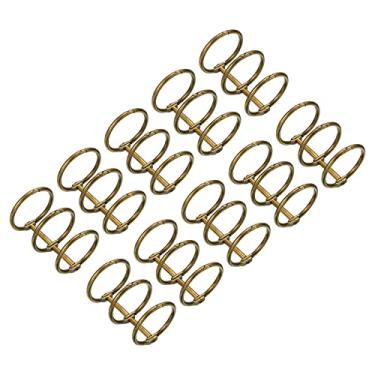 Imagem de PATIKIL Anéis de livro com 3 anéis de diâmetro de 2,5 cm, pacote com 10 anéis de fichário de metal com folha solta, destacável para escritório e calendário, álbum de fotos, bronze